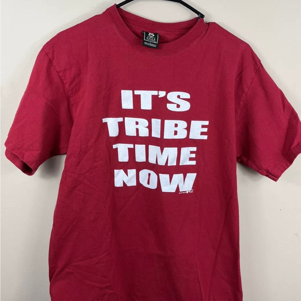 Cleveland Indians MLB Tribe Time  Tshirt  Chief Wahoo It’s Tribe Time Now Sz Lrg
